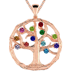 Mother & Child Heart Birthstone Necklace for Women